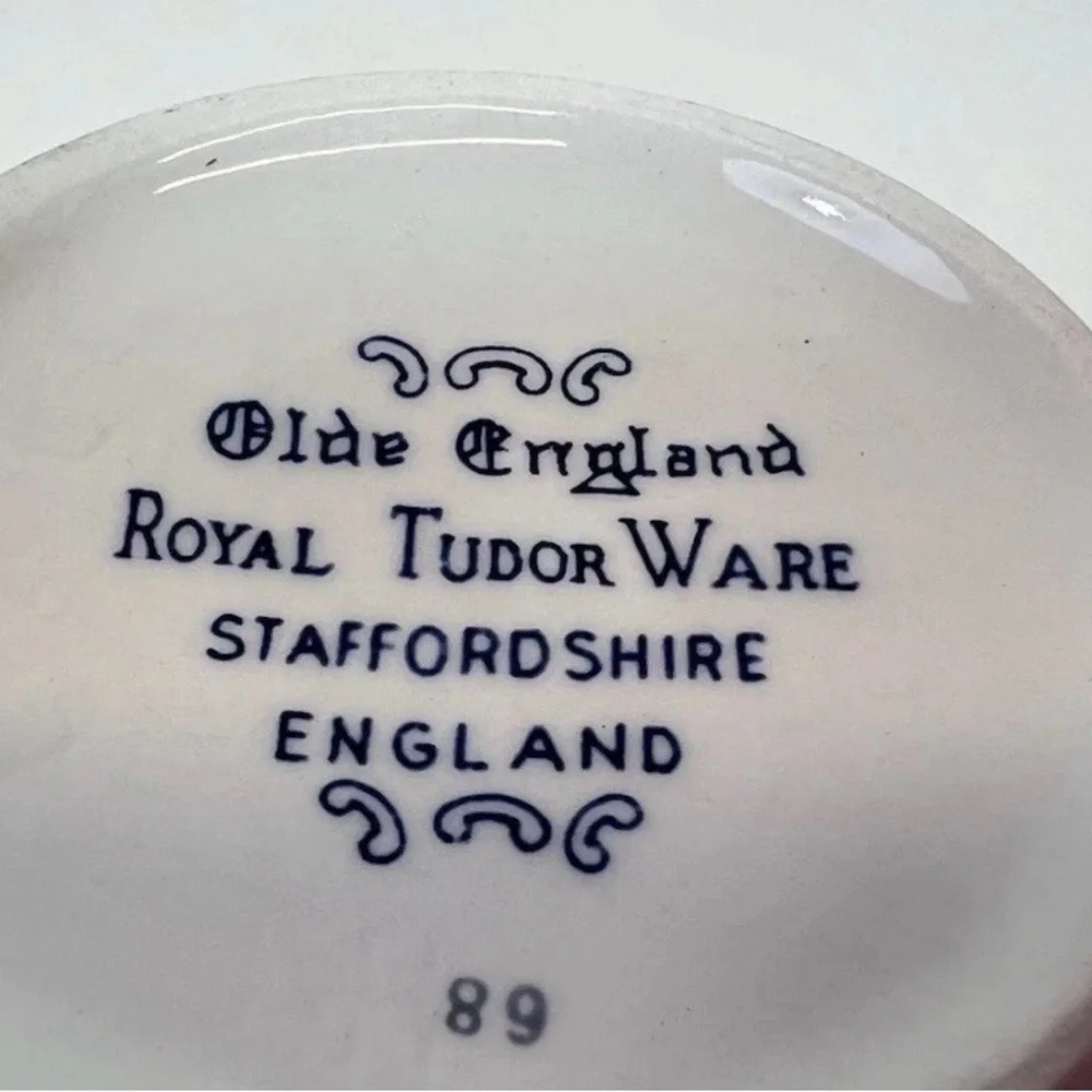 2 Royal Tudor Ware Olde England Pattern Twin-Handle Soup Bowls Perfect Condition